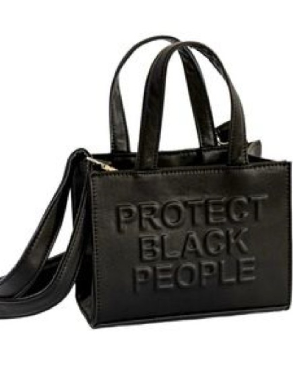 Protect Black People Embossed Black Tote Bag